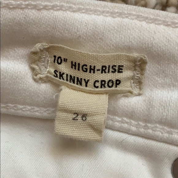 Madewell 10” High Rise Skinny Crop White Jeans Size 26 - Picture 4 of 5